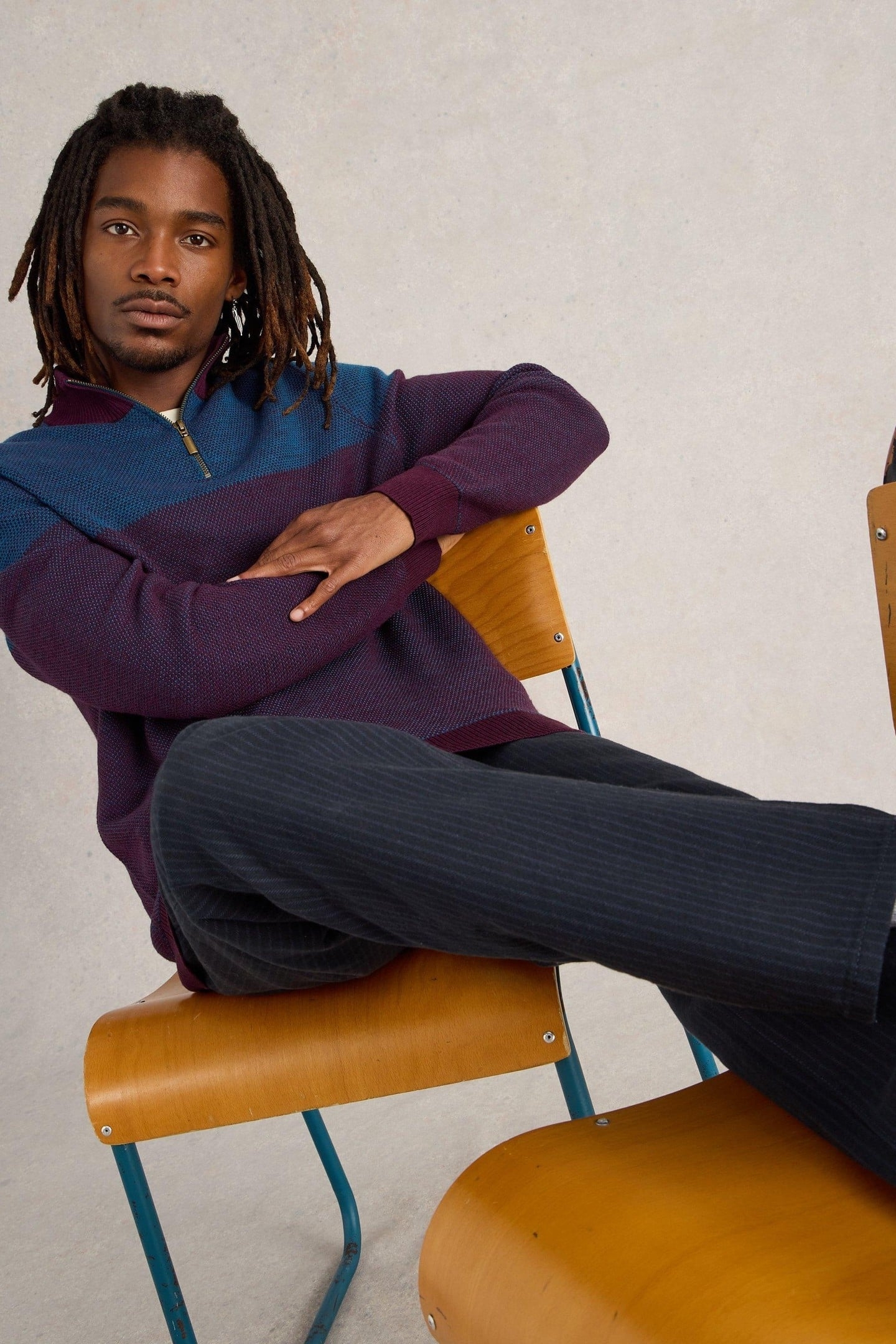 NEWPORT MERINO JACQUARD FUNNEL PLUM MULTI 6