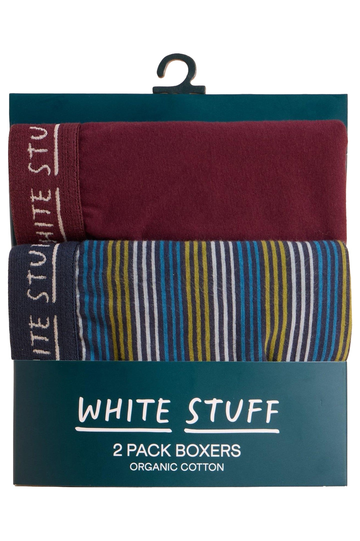 2PACK BOXERS - PLAIN & STRIPE PLUM MULTI 3