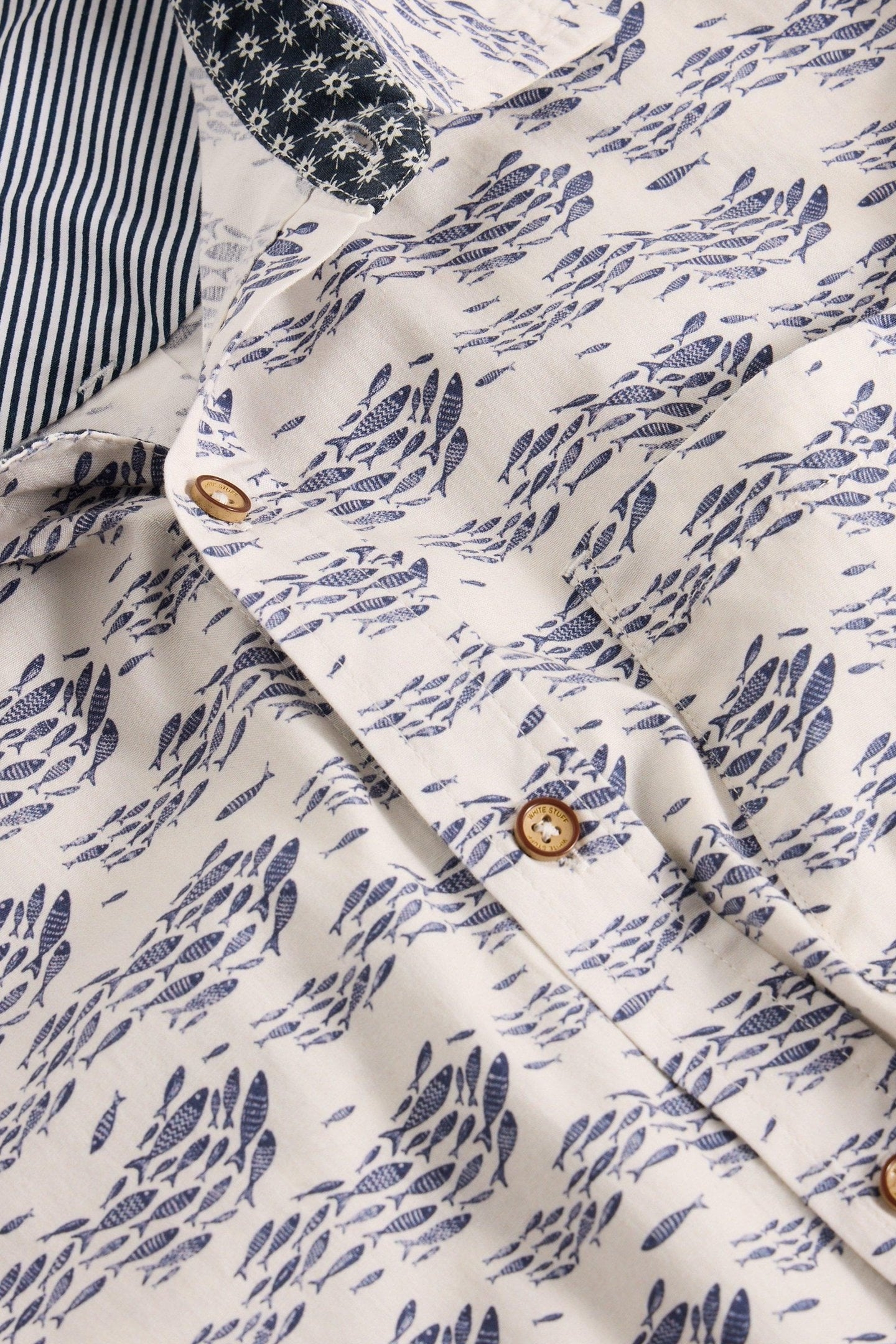 SHOAL FISH PRINTED SHIRT WHITE PRINT 5