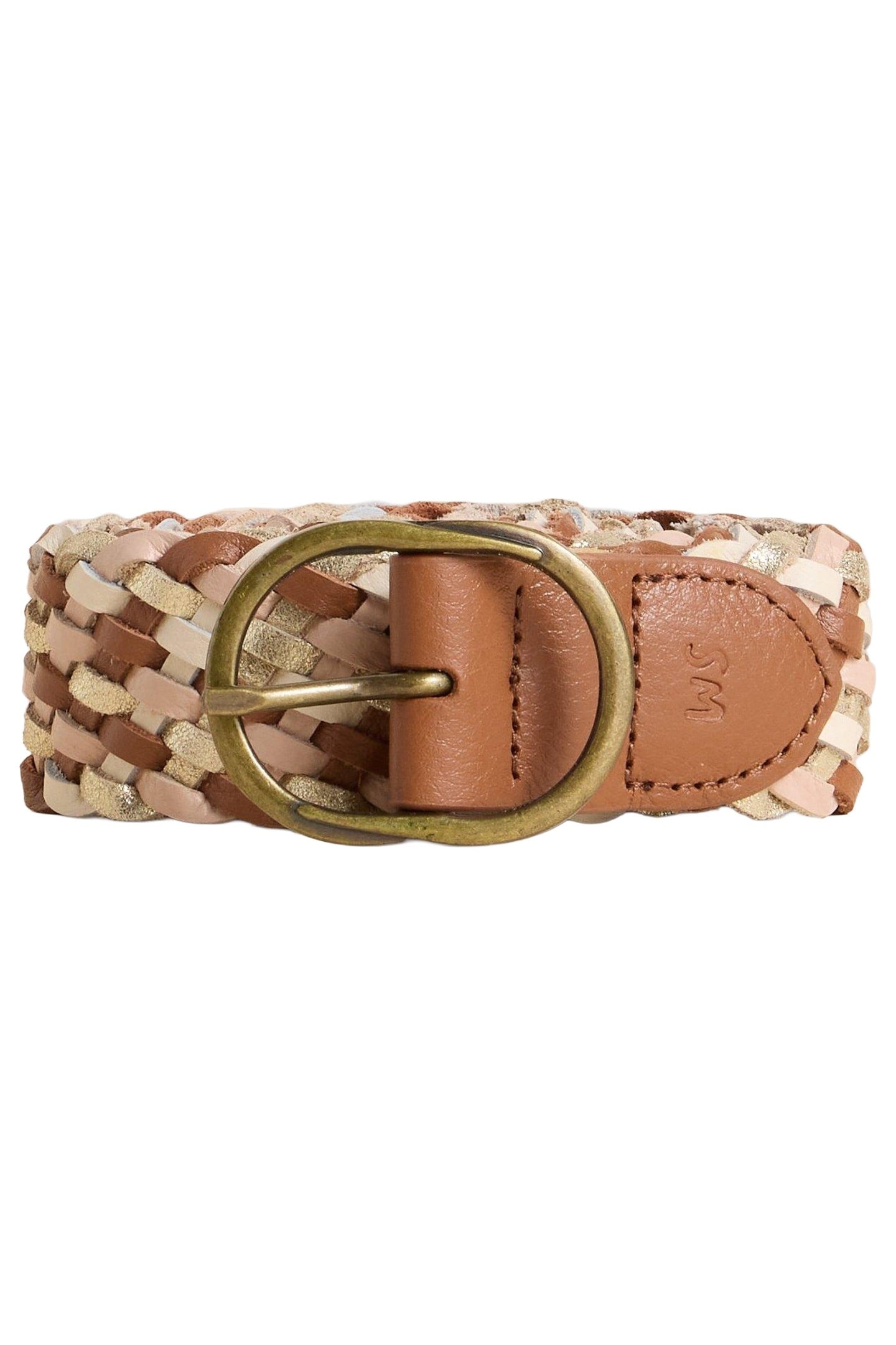 LEATHER WEAVE BELT MID TAN 3