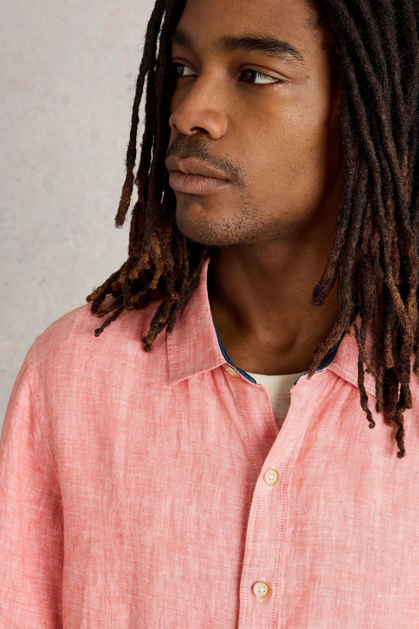 KESWICK LS LINEN SHIRT MID PINK 6